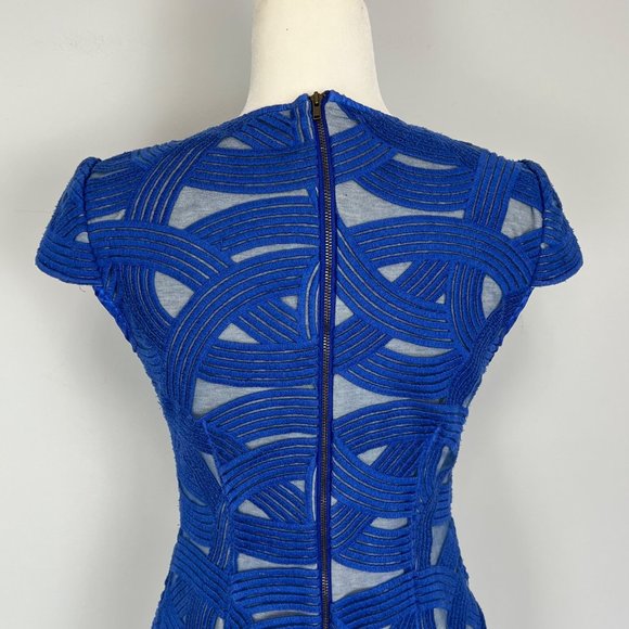 Robert Rodriguez Womens Azure Swirl Mini Dress Blue Short Cap Sleeves size 4 - Picture 9 of 12